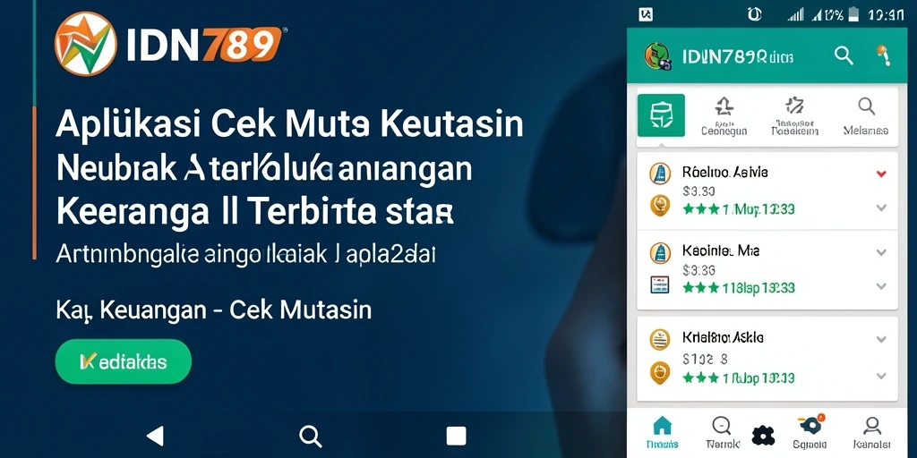Tampilan antarmuka aplikasi IDN789 untuk Cek Mutasi keuangan.