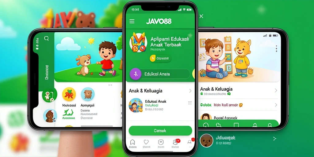 Antarmuka aplikasi JAVO88 yang ramah anak dan menarik