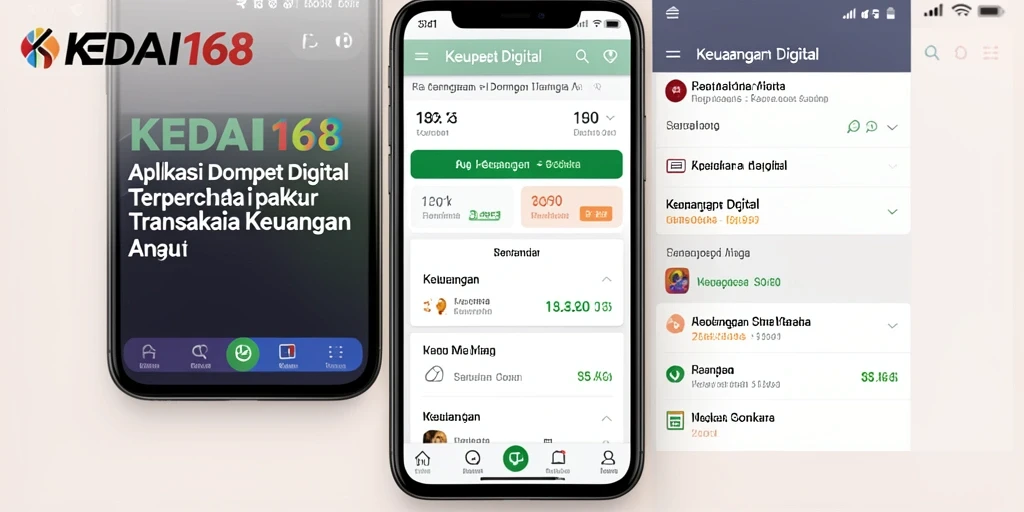 Tampilan antarmuka utama aplikasi KEDAI168 yang user-friendly.