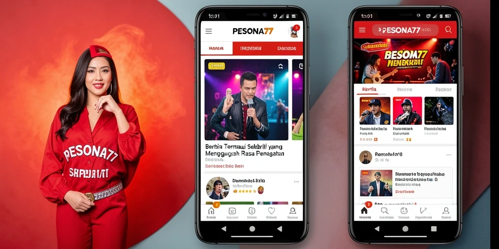 Tampilan antarmuka PESONA77 yang menarik dengan berbagai berita selebriti.