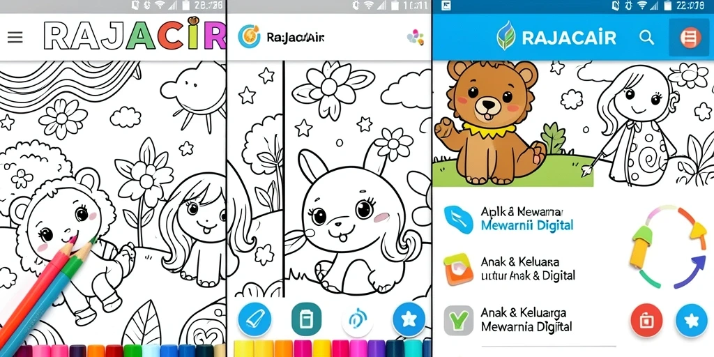 Tampilan antarmuka aplikasi Mewarnai Digital RAJACAIR yang menarik.