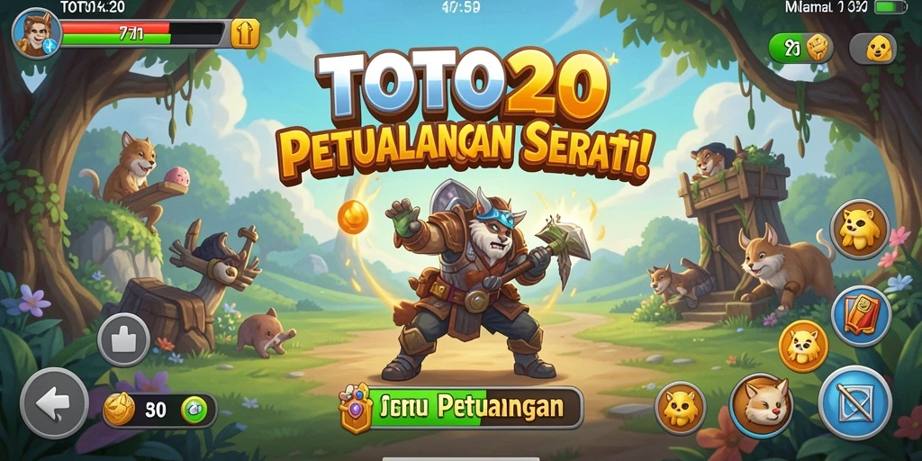 Tampilan antarmuka TOTO20 yang menakjubkan dengan elemen petualangan.