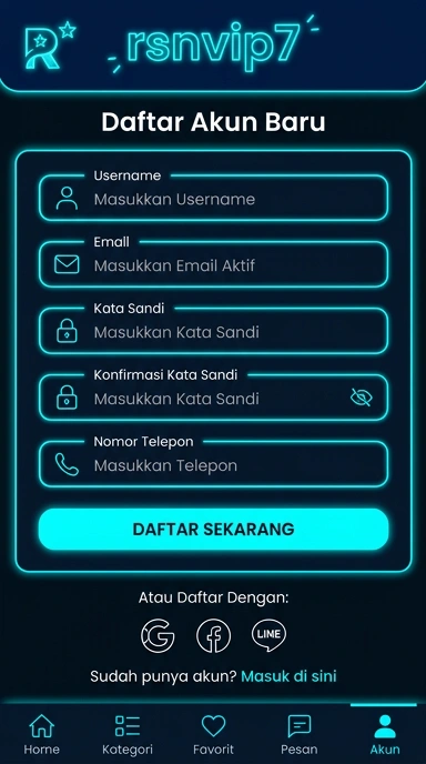 Cara Membuat Akun rsnvip7 Untuk Pengguna Android